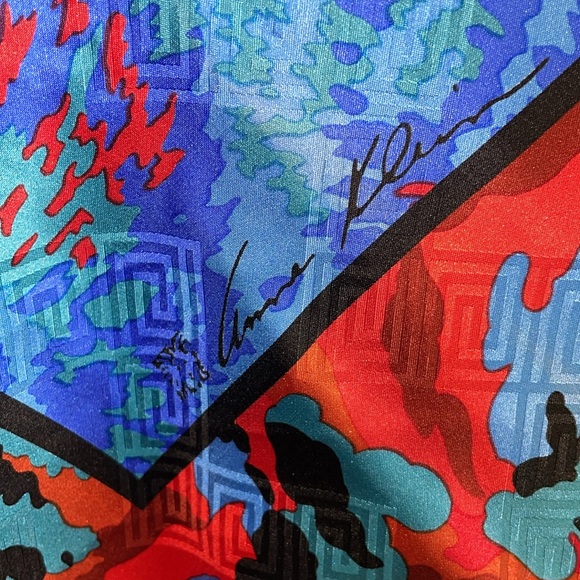Anne Klein vibrant color abstract square scarf - Picture 4 of 4